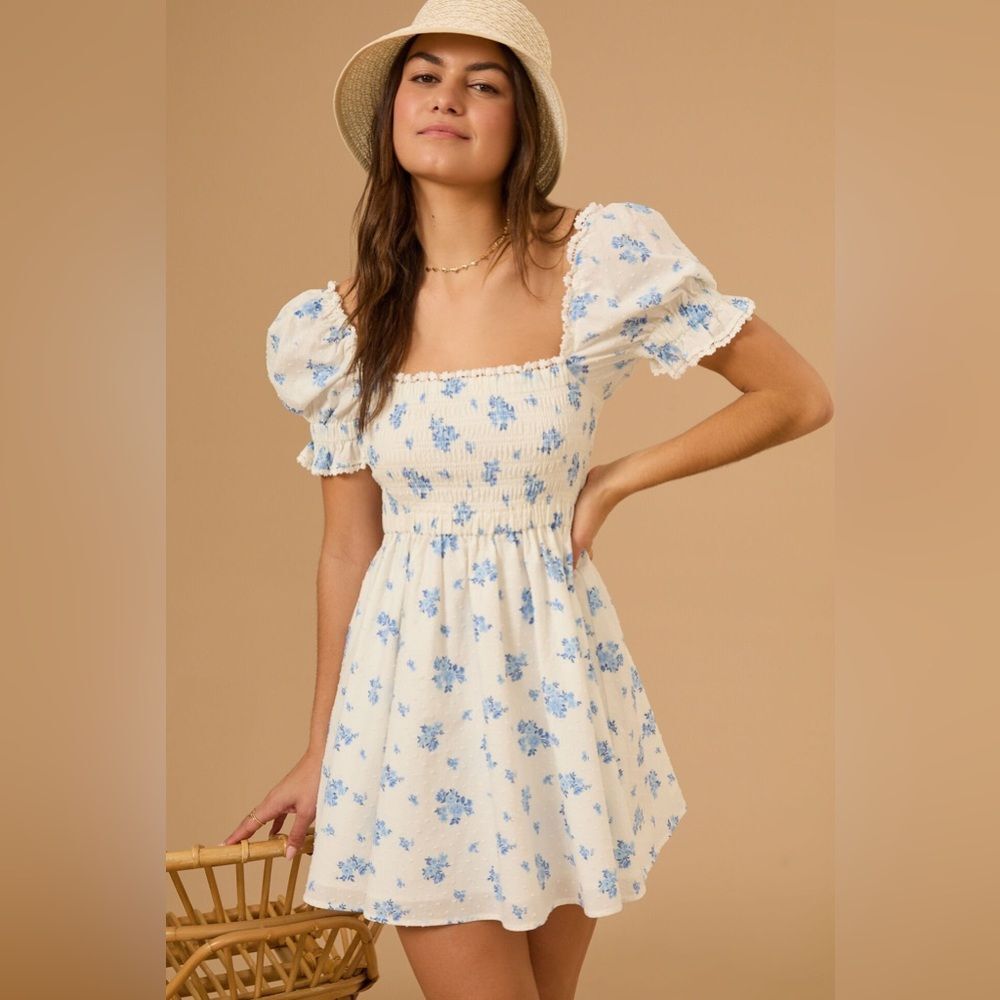 Altar'd State Shannon Floral Clip Dot Dress Women's Size Medium NWOT - Picture 2 of 14